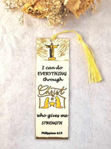 Handmade Bookmark, I can do Everything through Christ