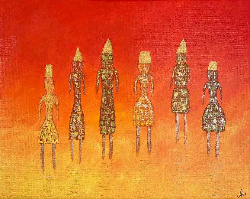 African Art | Original Art Acrylic Painting, 16x20 inch canvas by Norma Abou-Rizk
