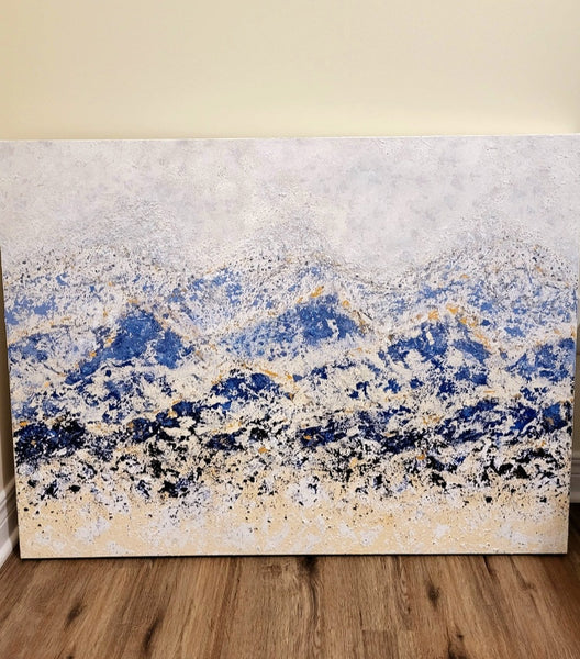 Silent Peaks | Original Art Acrylic Painting, 30x40 inch canvas by Norma Abou-Rizk