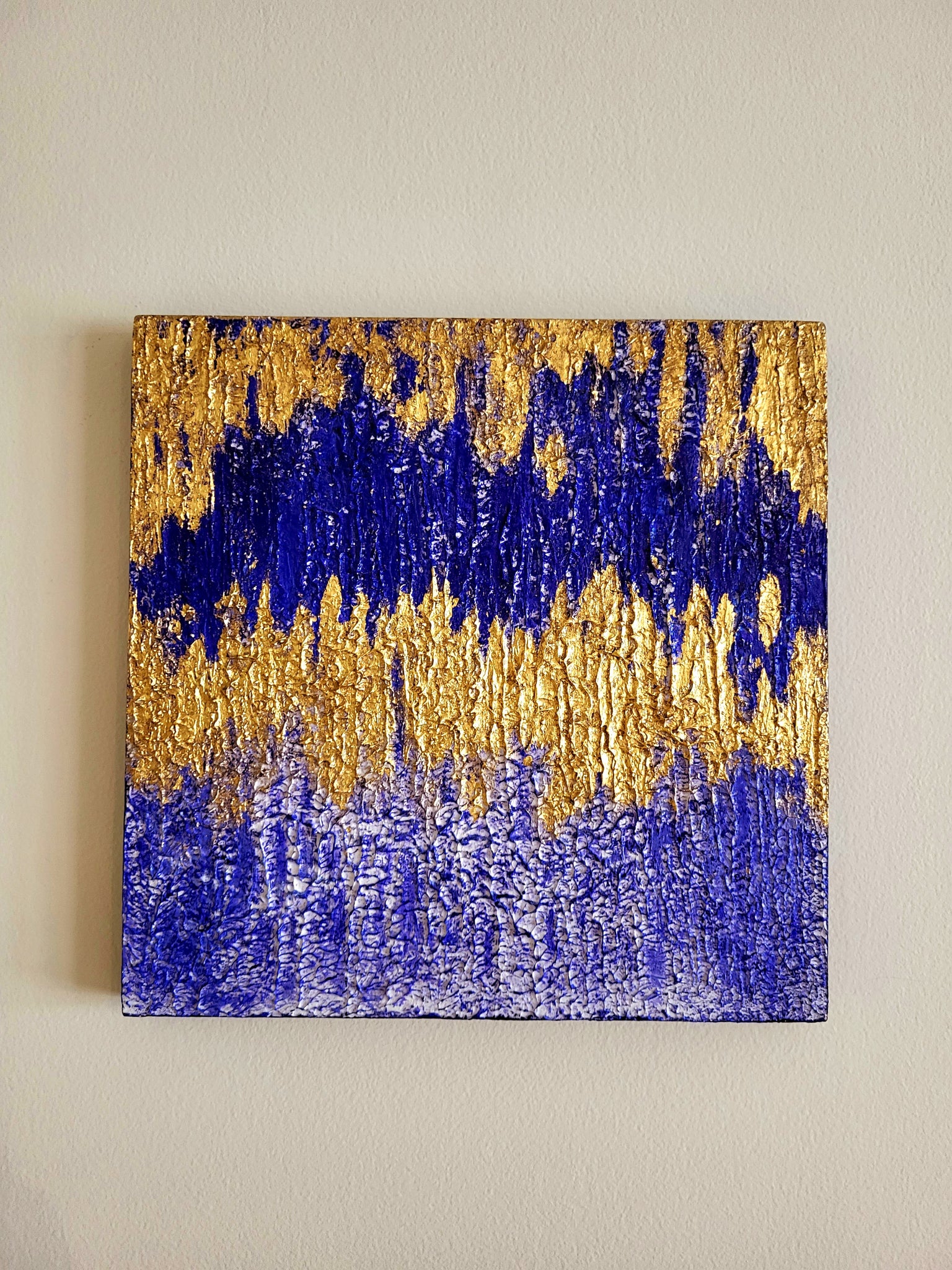 Golden Horizon | Original Art Acrylic Painting, 10x10 inch wood panel by Norma Abou-Rizk