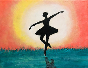 The Ballerina | Original Art Acrylic Painting, 8x10 inch canvas by Norma Abou-Rizk
