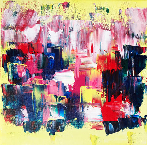 Glam | Original Art Acrylic Painting, 10x10 inch canvas by Norma Abou-Rizk