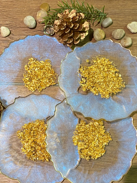 Ghost Blue and Gold Coasters