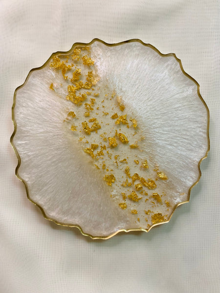 White and Gold Coasters