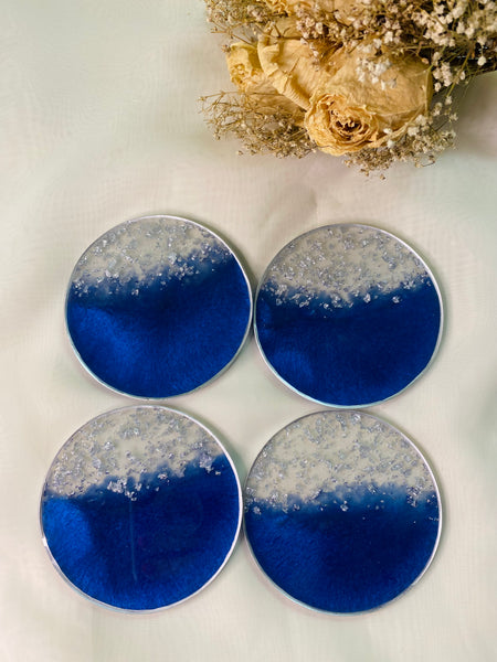 Ocean Blue and Gold Coasters