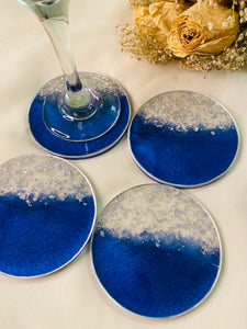 Ocean Blue and Gold Coasters