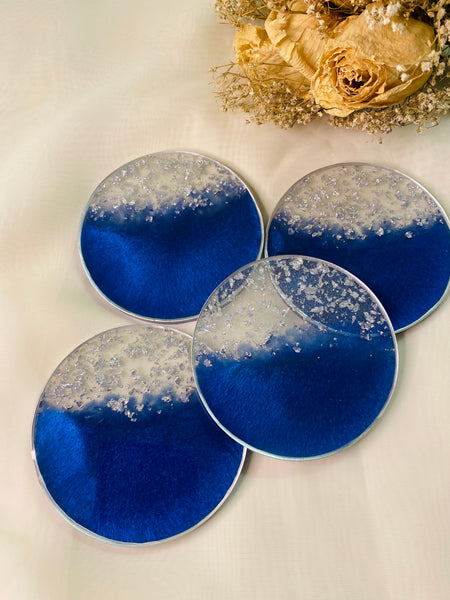 Ocean Blue and Gold Coasters