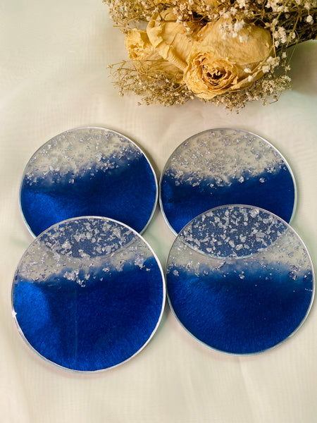 Ocean Blue and Gold Coasters