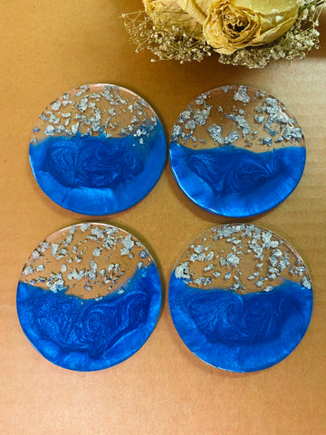 Jewelry Blue and Gold Coasters