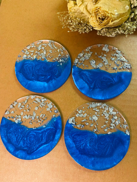 Jewelry Blue and Gold Coasters