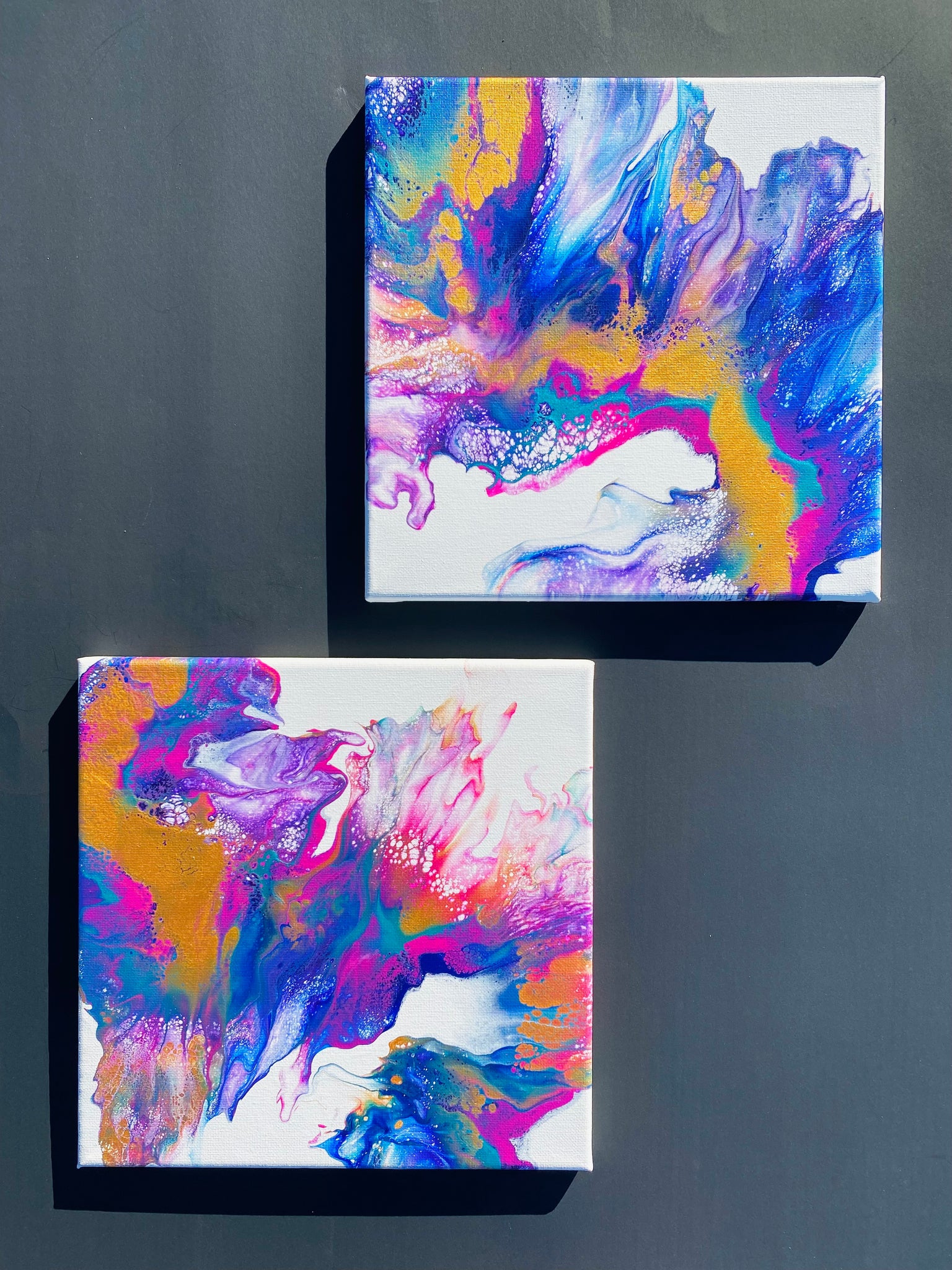 Ocean Inspired | Original Art Acrylic Painting, diptych painting set by Norma Abou-Rizk