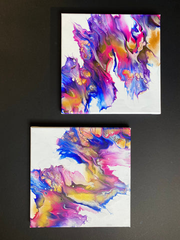 Unicorn bliss | Original Art Acrylic Painting, diptych painting set by Norma Abou-Rizk