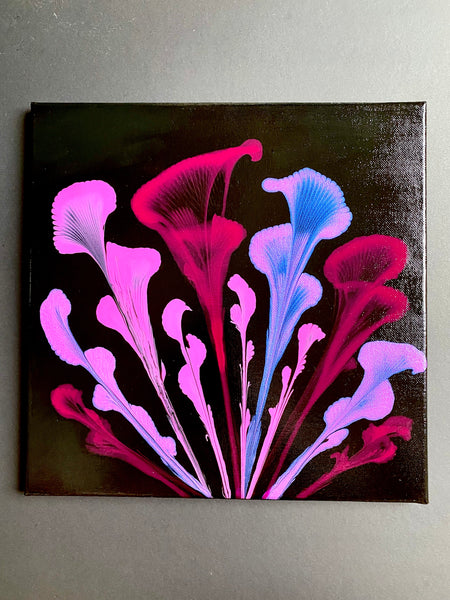 Shower me with Flowers | Original Art Acrylic Painting, 12x12 inch canvas by Norma Abou-Rizk